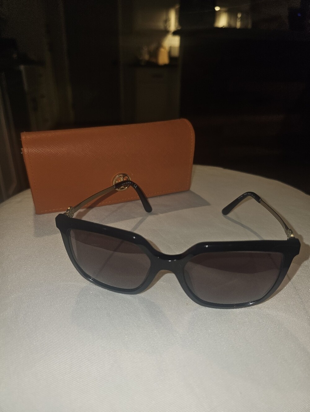 Tory Burch Black Sunglasses with Orange Case